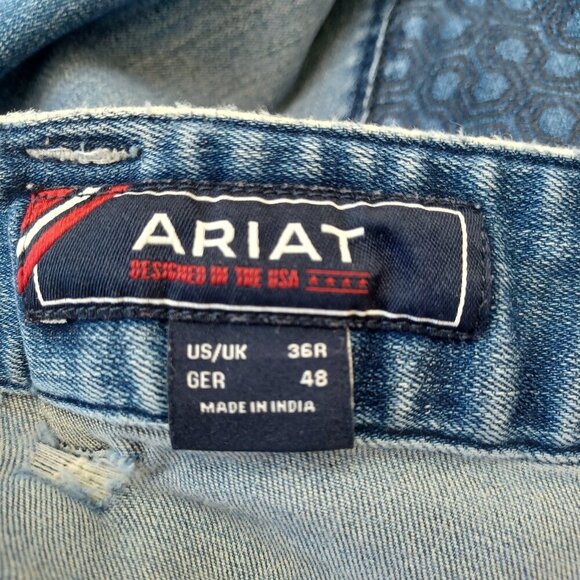 Ariat Riding Britches Blue Denim Jeans Straight Leg Jogger Womens size 36 Reg - Picture 6 of 14